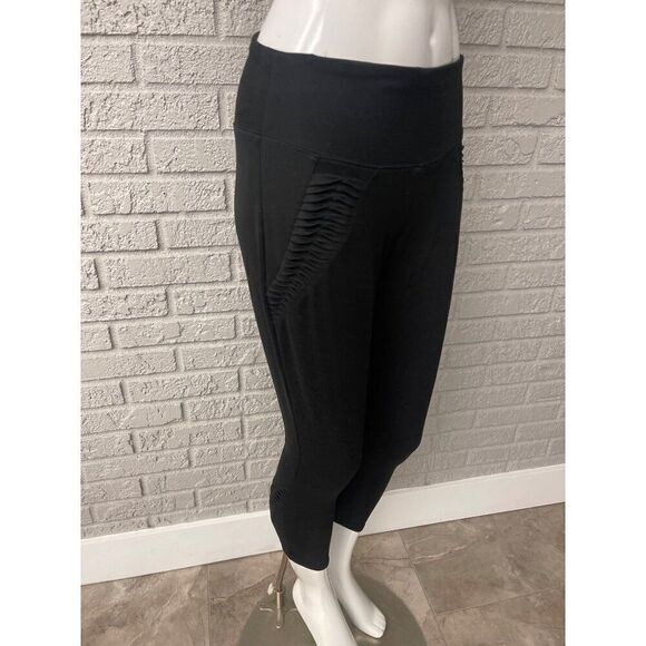 Soybu Women Black Cropped Legging with Twisted Detail Size L - Picture 4 of 7